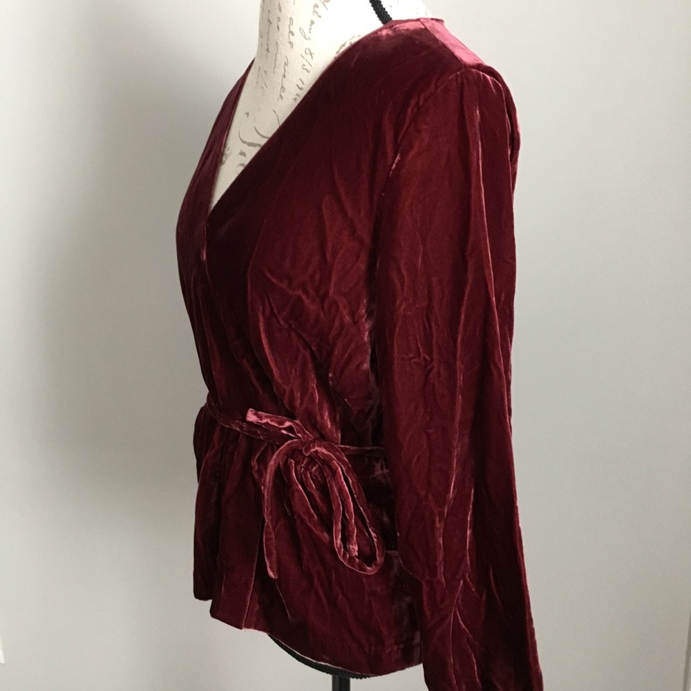 J.CREW Faux-Wrap Top in Drapey Velvet NWT - Picture 8 of 9